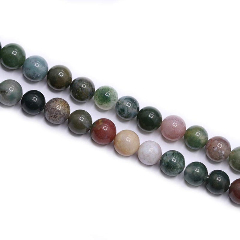 PLTbeads خرز الأحجار الكريمة الطبيعية PLTbeads خرز دائري ناعم تقريبا 15 بوصة لصنع الأساور والقلائد (6 مم، عقيق هندي) - Image 3